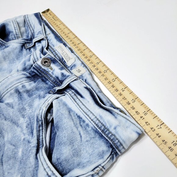 Evolution In Design Mens Denim Cutoff Shorts Size 36 Distressed Acid Wash Urban - Picture 9 of 14